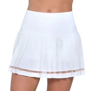 Lucky In Love Women’s Tuck Pleat Tennis Pickleball Skort In Neon Yellow